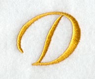 Curly Script Letter D (3 Inch)