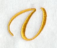 Curly Script Letter V (3 Inch)