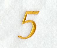 Curly Script Number 5 (3 Inch)