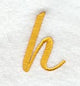 Curly Script Lower Case Letter h (3 Inch)