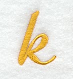 Curly Script Lower Case Letter k (3 Inch)