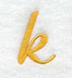 Curly Script Lower Case Letter k (3 Inch)