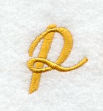 Curly Script Lower Case Letter p (3 Inch)