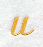 Curly Script Lower Case Letter u (3 Inch)
