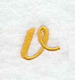 Curly Script Lower Case Letter v (3 Inch)