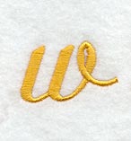 Curly Script Lower Case Letter w (3 Inch)