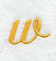 Curly Script Lower Case Letter w (3 Inch)