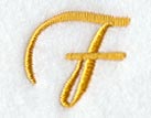 Curly Script Letter F (3 Inch)