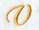 Curly Script Letter V (3 Inch)