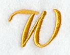 Curly Script Letter W (3 Inch)
