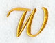 Curly Script Letter W (3 Inch)