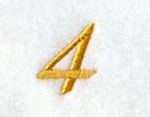 Curly Script Number 4 (3 Inch)