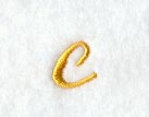 Curly Script Lower Case Letter c (3 Inch)