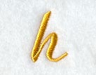 Curly Script Lower Case Letter h (3 Inch)