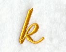 Curly Script Lower Case Letter k (3 Inch)