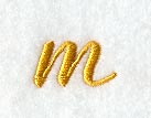 Curly Script Lower Case Letter m (3 Inch)