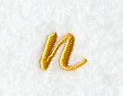 Curly Script Lower Case Letter n (3 Inch)