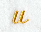 Curly Script Lower Case Letter u (3 Inch)