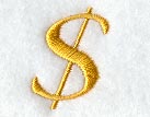 Curly Script Dollar Sign (3 Inch)