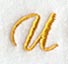 Curly Script Letter U (3 Inch)