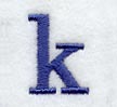 Schoolbook Lower Case Letter k (3 Inch)
