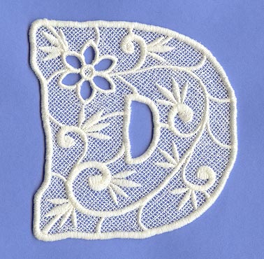 Floral Lace Letter D (Lace)