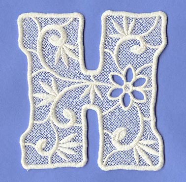 Floral Lace Letter H (Lace)