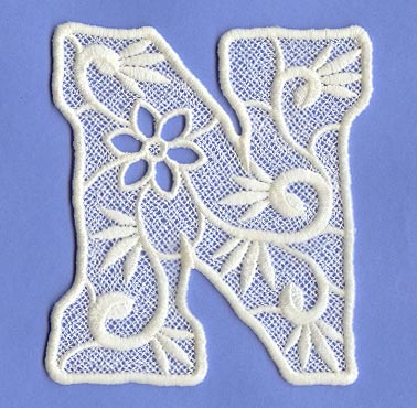 Floral Lace Letter N (Lace)