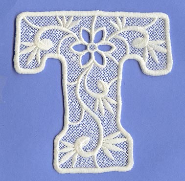 Floral Lace Letter T (Lace)