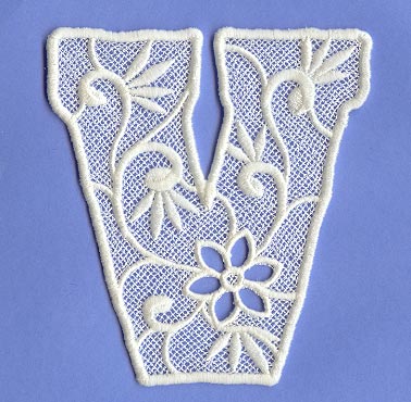 Floral Lace Letter V (Lace)