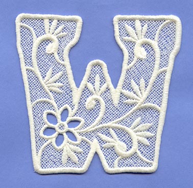 Floral Lace Letter W (Lace)