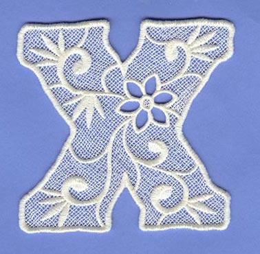 Floral Lace Letter X (Lace)