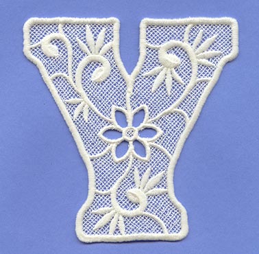Floral Lace Letter Y (Lace)