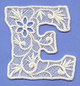 Floral Lace Letter E (Lace)