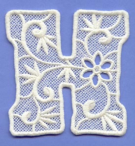 Floral Lace Letter H (Lace)