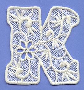 Floral Lace Letter K (Lace)