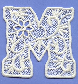 Floral Lace Letter M (Lace)