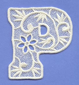 Floral Lace Letter P (Lace)