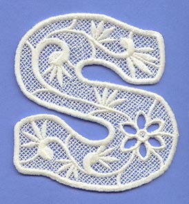 Floral Lace Letter S (Lace)