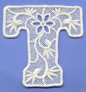 Floral Lace Letter T (Lace)
