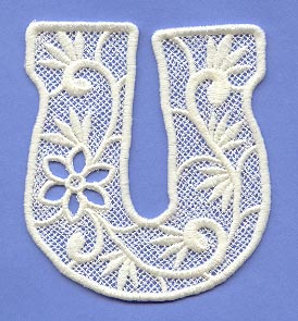 Floral Lace Letter U (Lace)