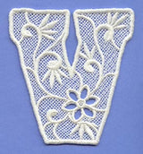 Floral Lace Letter V (Lace)
