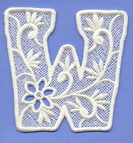 Floral Lace Letter W (Lace)