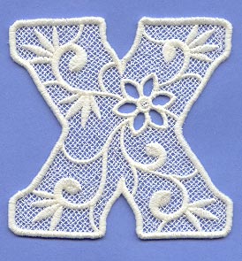 Floral Lace Letter X (Lace)