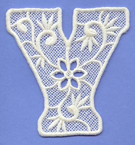Floral Lace Letter Y (Lace)