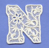 Floral Lace Letter N (Lace)