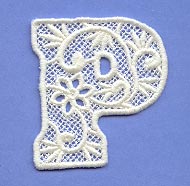 Floral Lace Letter P (Lace)