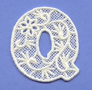 Floral Lace Letter Q (Lace)