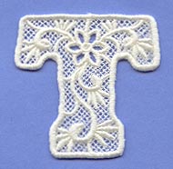 Floral Lace Letter T (Lace)