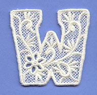 Floral Lace Letter W (Lace)